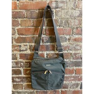 Baggllini Gray Crossbody Yellow Lining Purse Bag